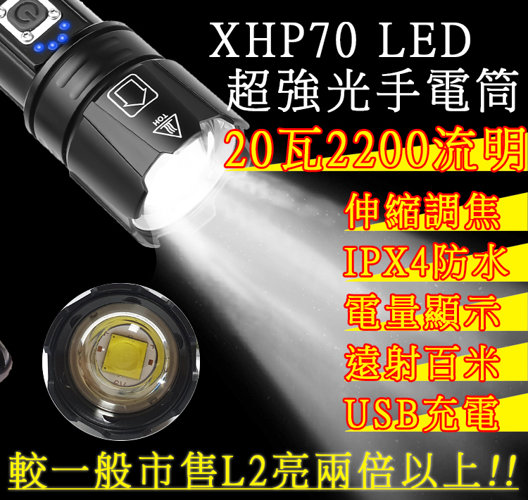 超亮級別手電筒 XHP70